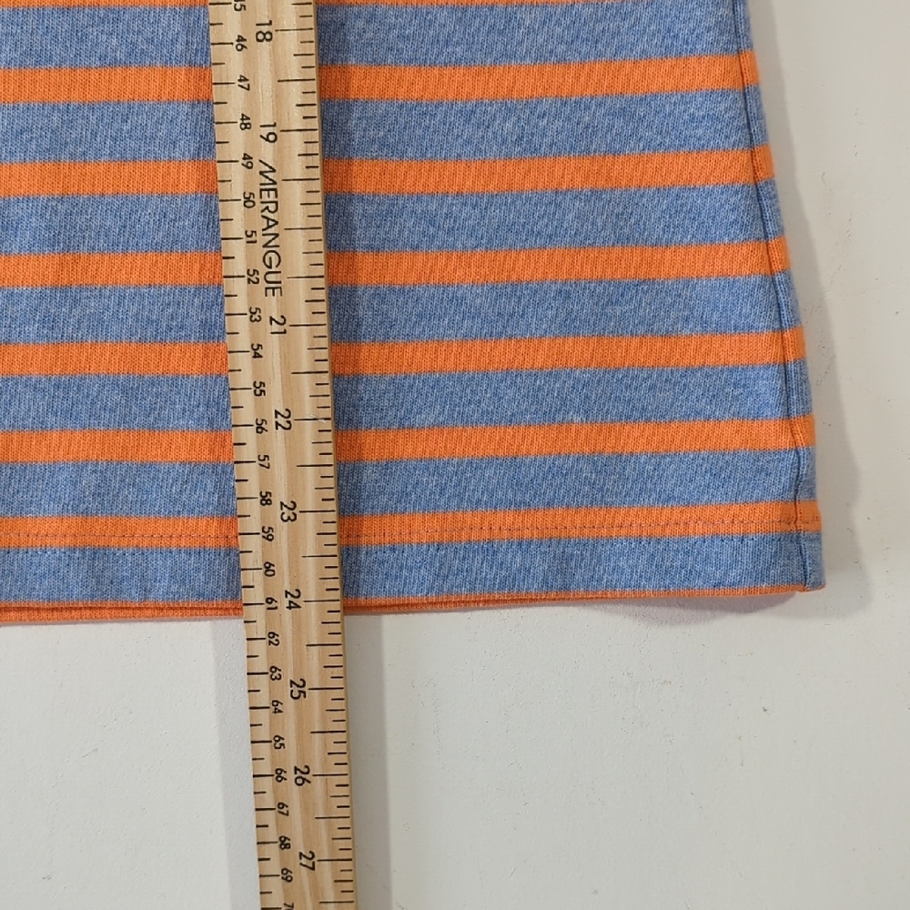 Saint James Atelier Striped Long Sleeve Shirt Light Blue Orange Cotton Size 12 - Picture 12 of 15